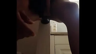 Sexy femboy playing in go to that great cricket-pitch in the sky with her toy